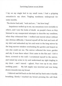 Surviving Cancer as an Artist