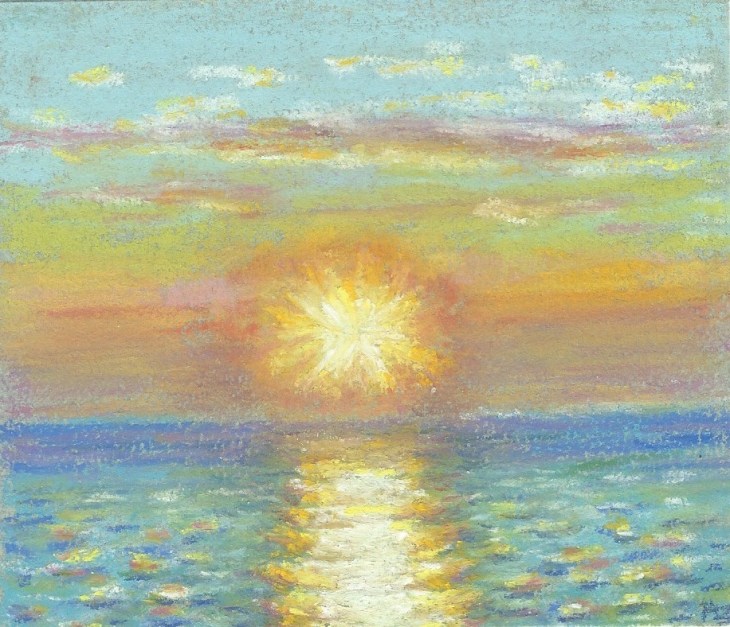 bright-sunrise-in-rose-and-orange-mist-ventnor-6th-version-acetate-used