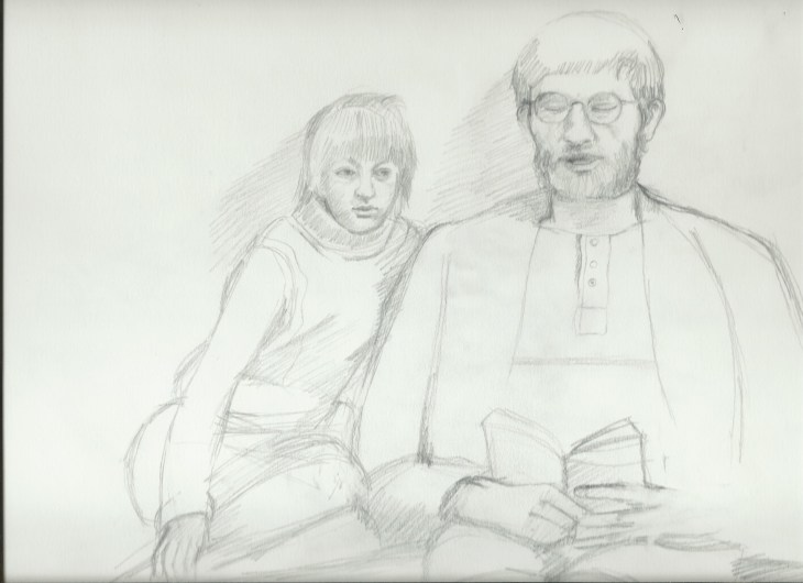 Larry reading to Robert Hampstead 1972