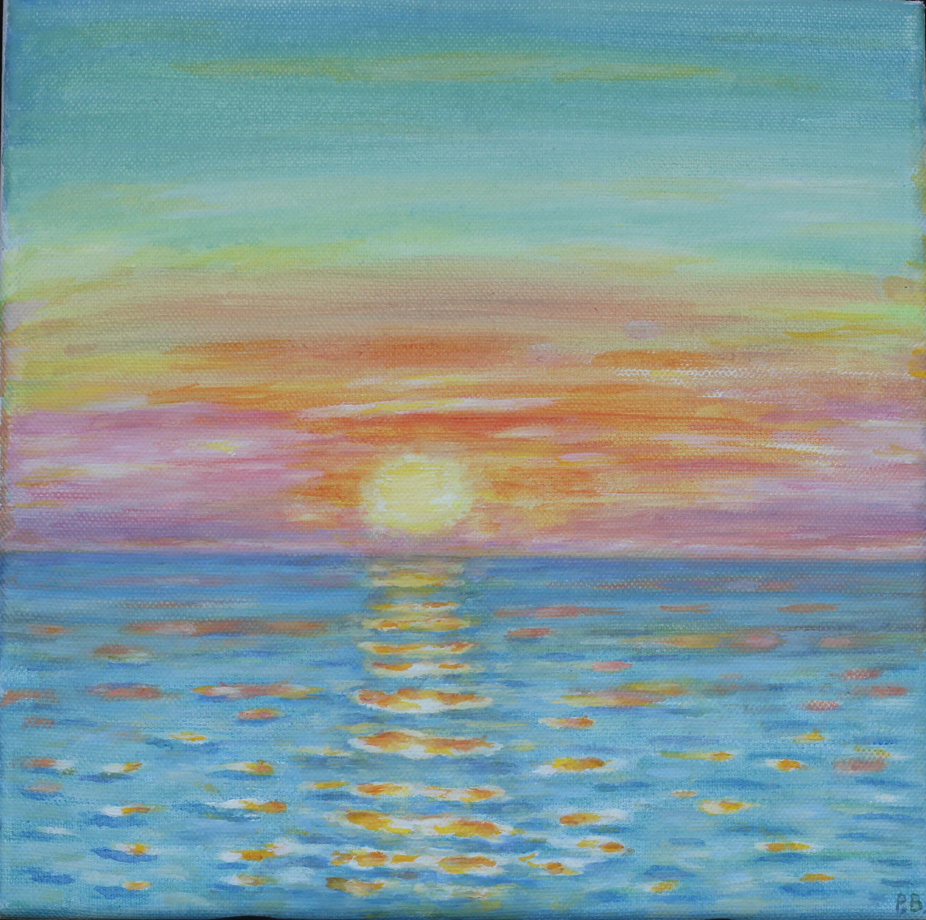 Bright sunrise in red and rose clouds Ventnor ( 50mm lens F16 1:25 MFin balcony)