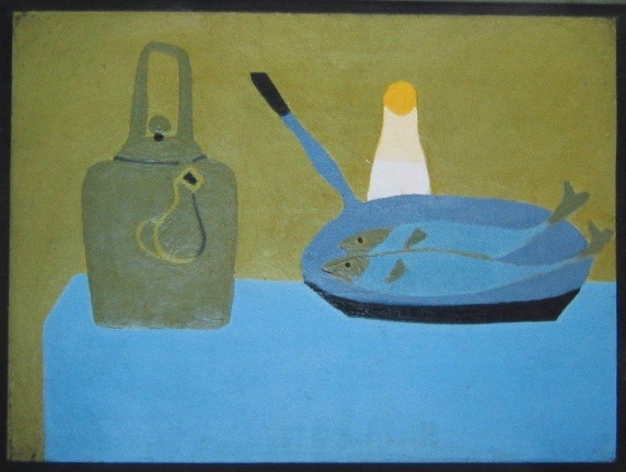 Still life with Kettle and fish pan by Charlie Chackas